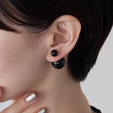 ciite' シーテ ピアス（両耳用） シリコン付 ダブルボール ピアス ブラック FREE