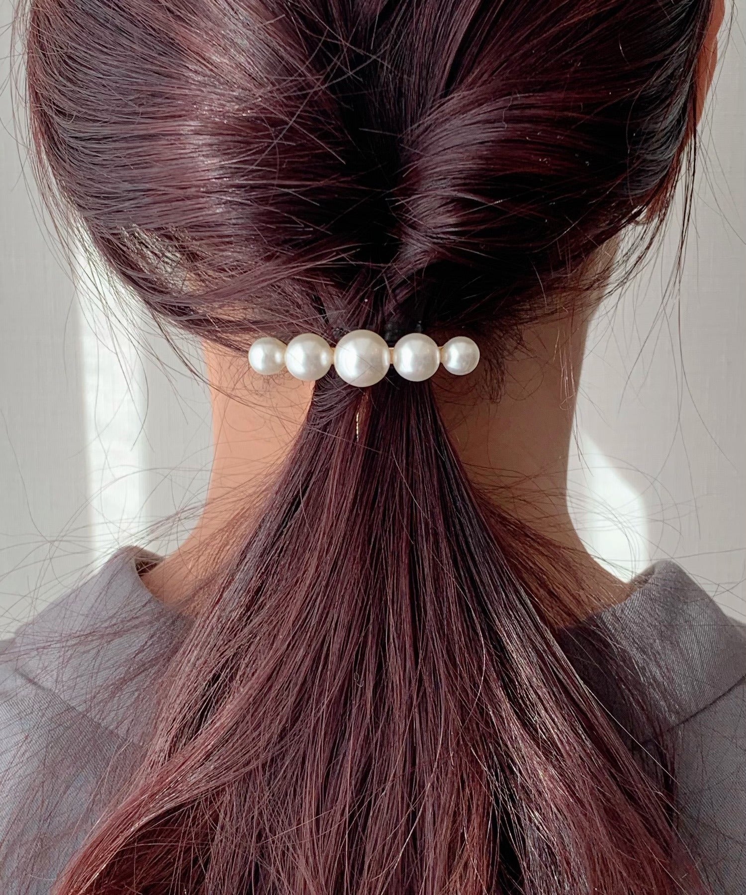 ciite' シーテ ヘアゴム 5連パールポニー ブラック FREE