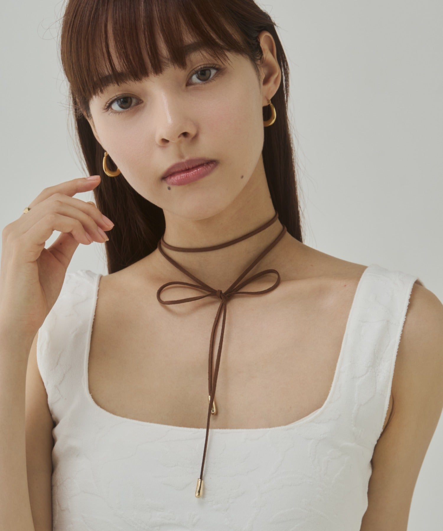 ciite' シーテ チョーカー シンプルコードチョーカー ブラウン FREE