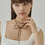 ciite' シーテ チョーカー シンプルコードチョーカー ブラウン FREE