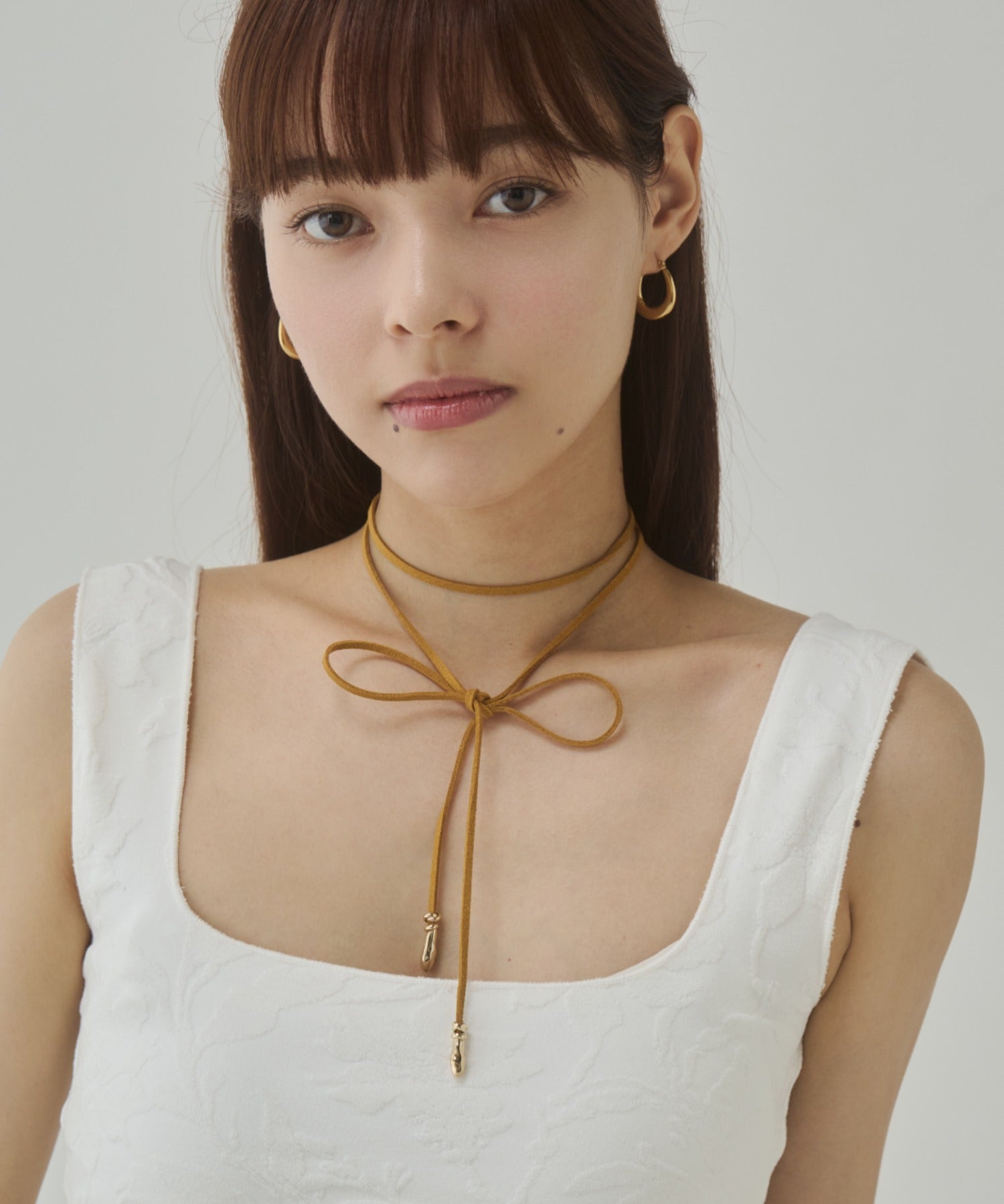 ciite' シーテ チョーカー シンプルコードチョーカー キャメル FREE