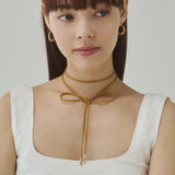 ciite' シーテ チョーカー シンプルコードチョーカー キャメル FREE