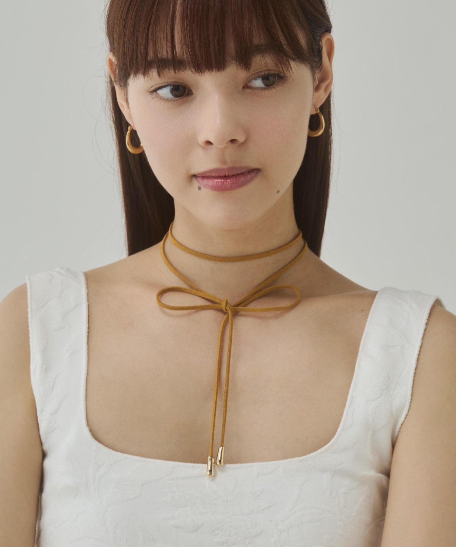 ciite' シーテ チョーカー シンプルコードチョーカー キャメル FREE