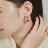 ciite' シーテ ピアス（両耳用） 【 金属アレルギー対応 】 ぷっくりピアス サージカルステンレス (両耳用) ゴールド FREE