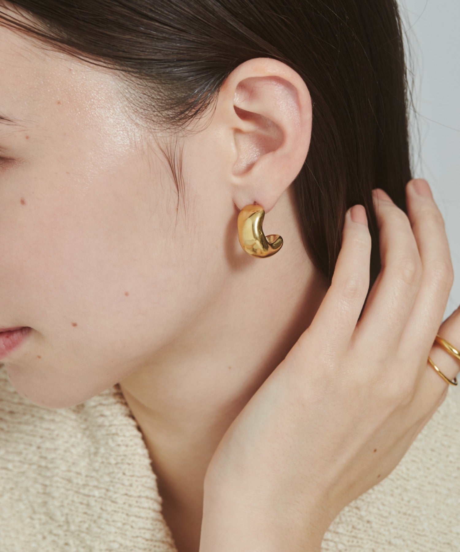 ciite' シーテ ピアス（両耳用） 【 金属アレルギー対応 】 ぷっくりピアス サージカルステンレス (両耳用) ゴールド FREE