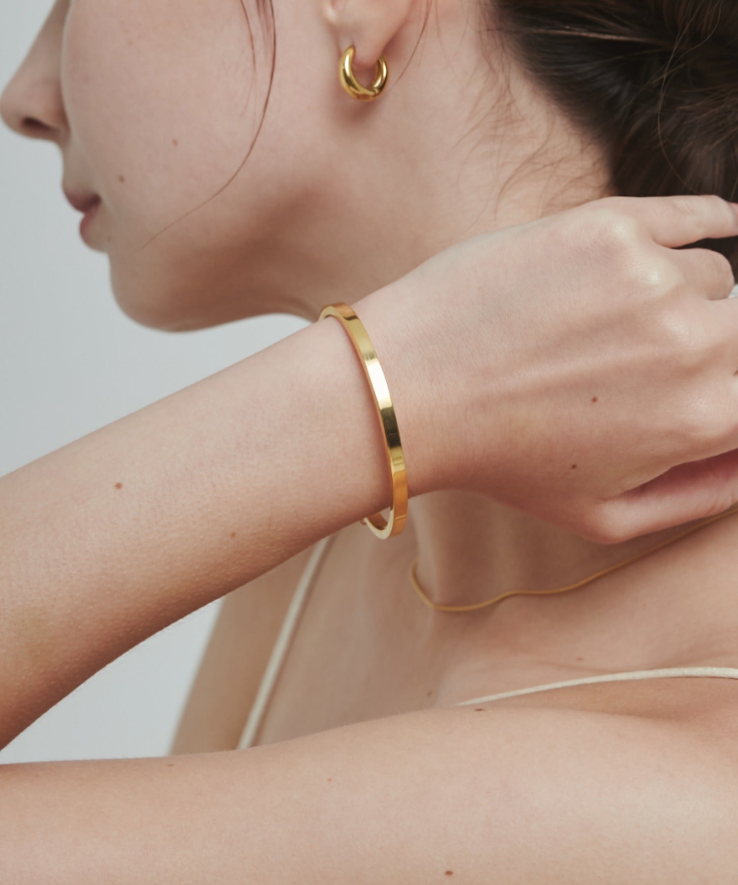 ciite' シーテ ブレスレット 【 金属アレルギー対応 】 ハートビジュー シンプルブレスレット / バングル サージカルステンレス ゴールド FREE