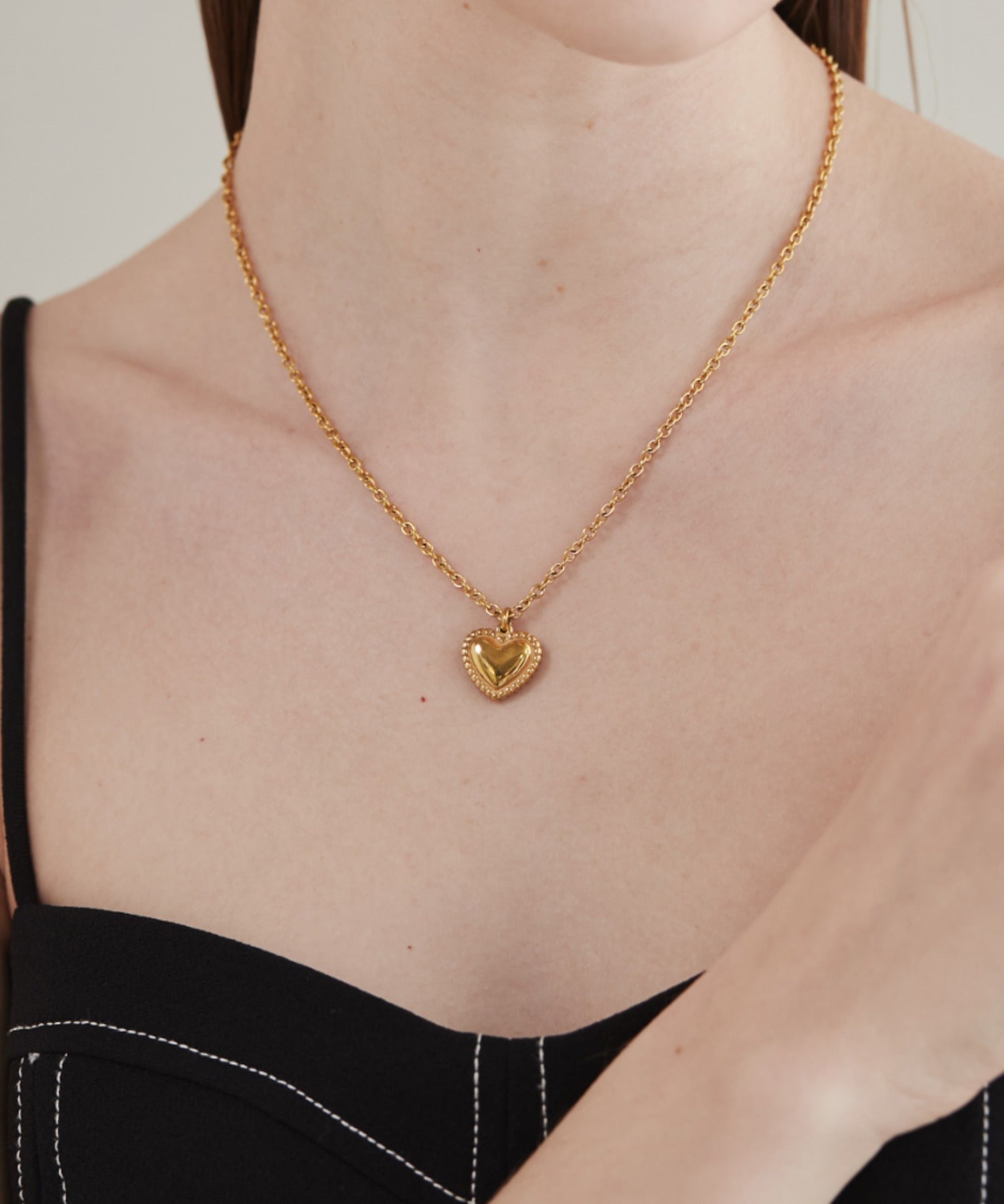 ciite' シーテ ネックレス 【 金属アレルギー対応 】 ハートネックレス サージカルステンレス ゴールド FREE