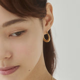 ciite' シーテ ピアス（両耳用） 【 金属アレルギー対応 】オーバルフープピアス サージカルステンレス（両耳用） ゴールド FREE