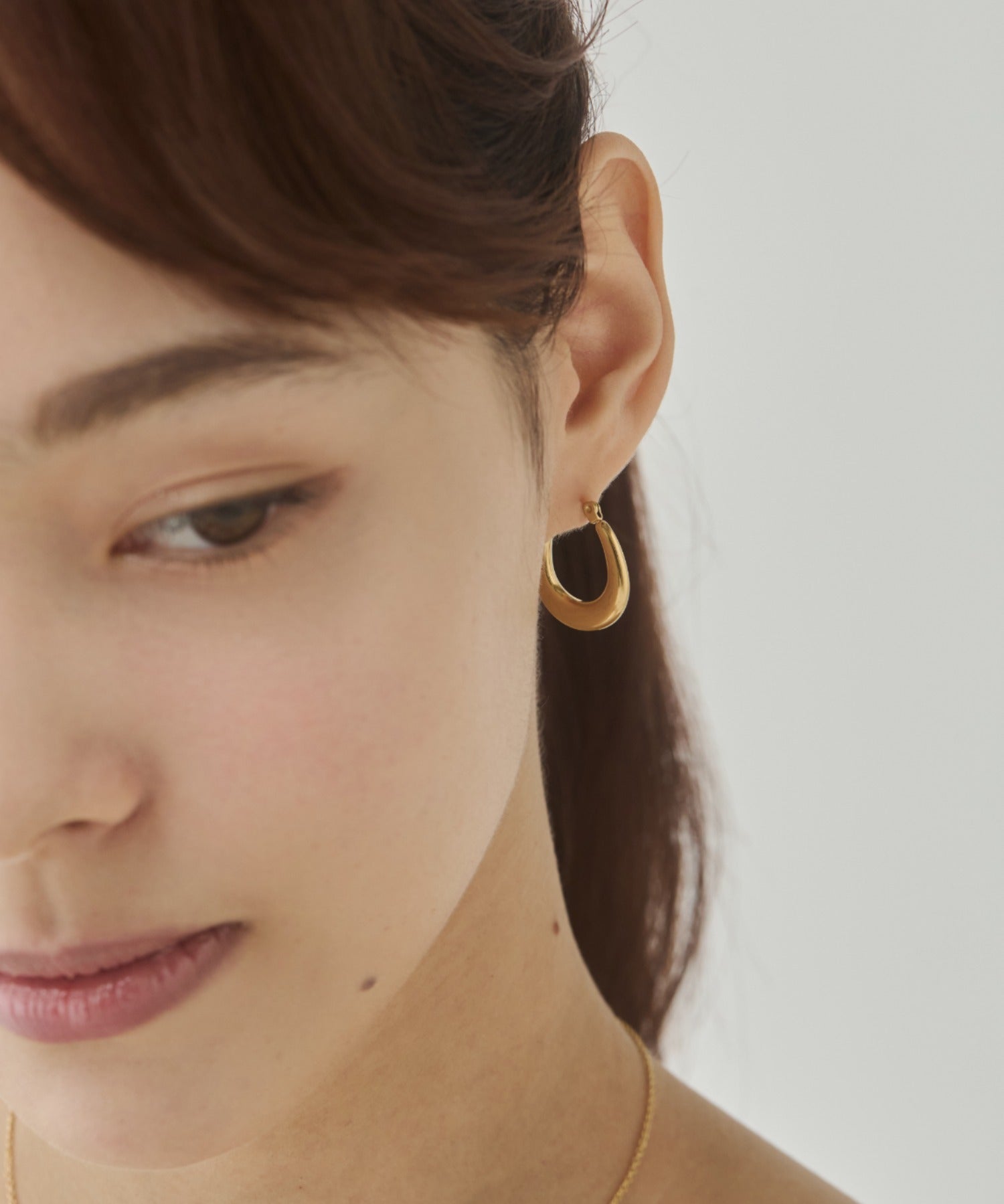 ciite' シーテ ピアス（両耳用） 【 金属アレルギー対応 】オーバルフープピアス サージカルステンレス（両耳用） ゴールド FREE