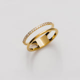 ciite' シーテ リング 【 金属アレルギー対応 】 ビジューダブルリング サージカルステンレス ゴールド