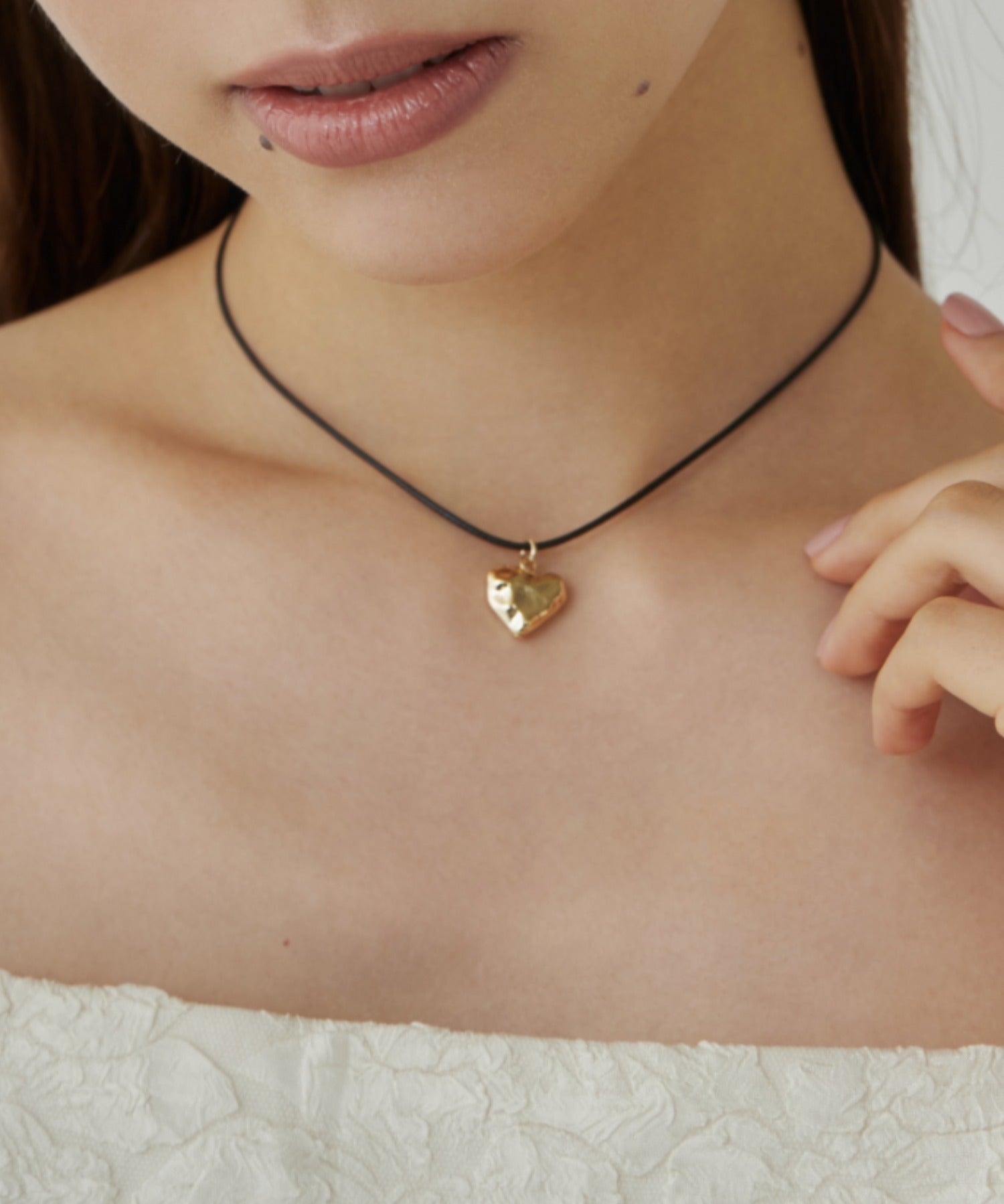 ciite' シーテ ネックレス メタルハートトップ コードチョーカー / ネックレス ゴールド FREE