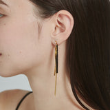 ciite' シーテ ピアス（両耳用） 【 金属アレルギー対応 】 ニュアンスロングピアス サージカルステンレス (両耳用) ゴールド FREE