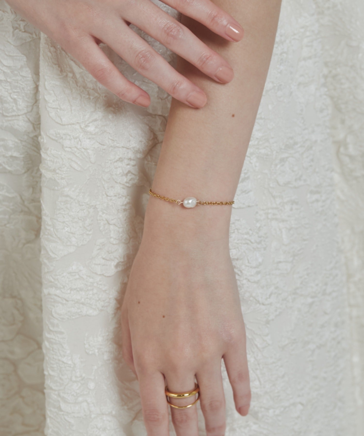 ciite' シーテ ブレスレット 【 金属アレルギー対応 】 シンプルパール ブレスレット サージカルステンレス ゴールド FREE