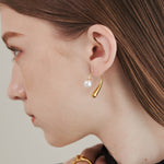 ciite' シーテ ピアス（両耳用） 【 金属アレルギー対応 】 パールフックピアス サージカルステンレス (両耳用) ゴールド FREE