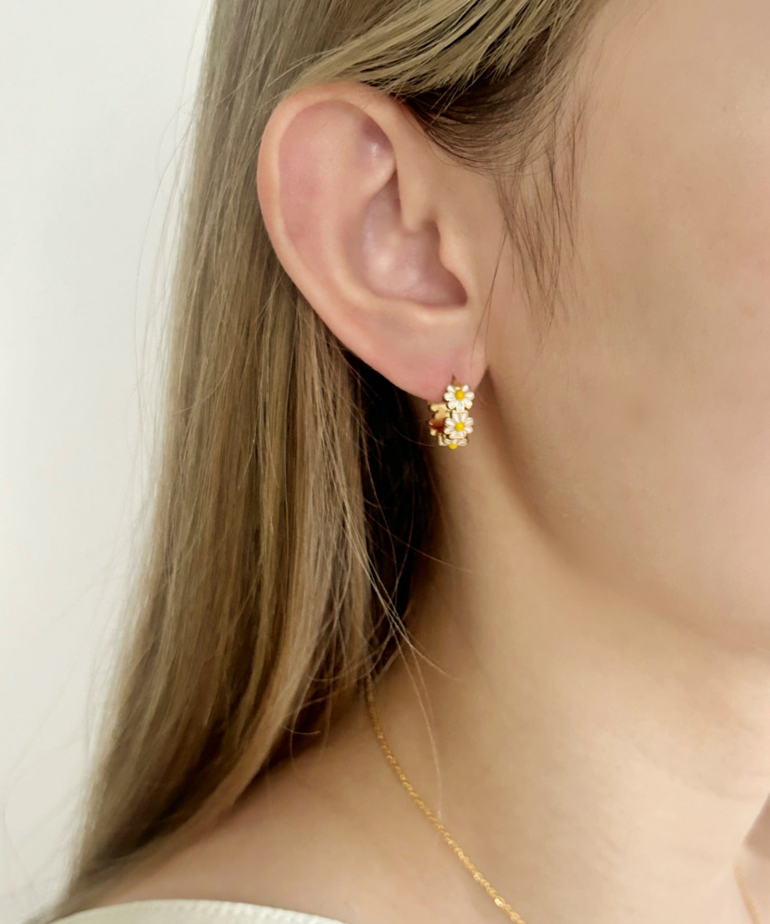 ciite' シーテ ピアス（両耳用） 【 金属アレルギー対応 】 フルール フープピアス サージカルステンレス ゴールド FREE