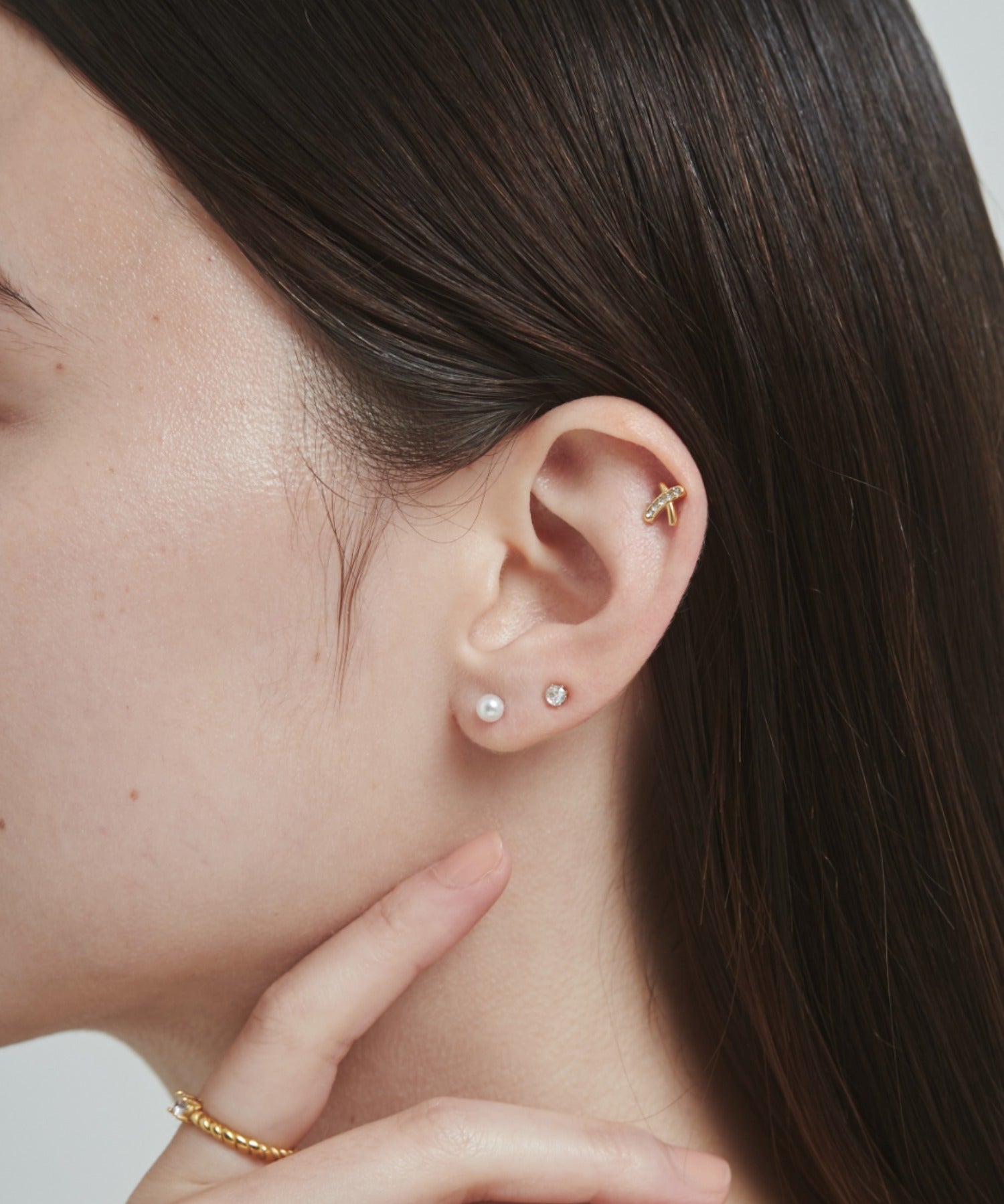 ciite' シーテ ピアス（両耳用） 【 金属アレルギー対応 】 3set pierce / ピアス3セット サージカルステンレス 316L (両耳用) ゴールド FREE