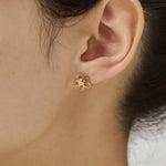ciite' シーテ ピアス（両耳用） 【 金属アレルギー対応 】フラワービジューピアス サージカルステンレス（両耳用） ゴールド FREE