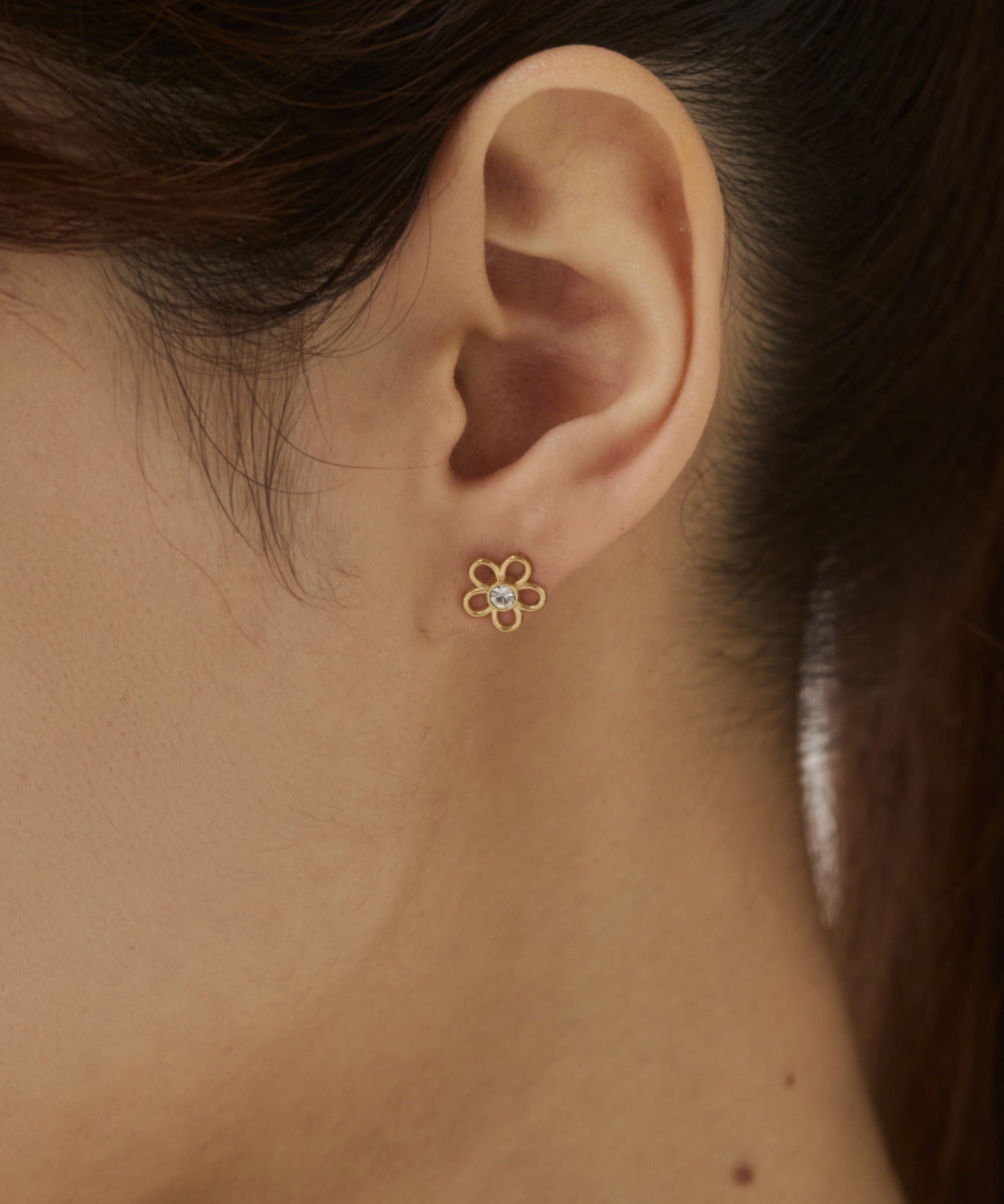 ciite' シーテ ピアス（両耳用） 【 金属アレルギー対応 】ミニフラワービジューピアス サージカルステンレス（両耳用） ゴールド FREE
