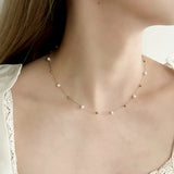 【 金属アレルギー対応 】 スイングパーリーネックレス サージカルステンレス