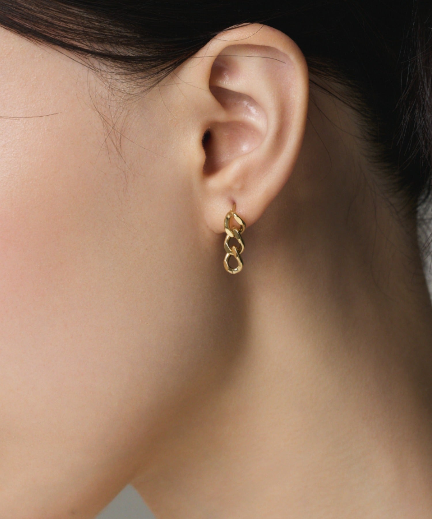 ciite' シーテ ピアス（両耳用） 【 金属アレルギー対応 】 チェーンモチーフピアス サージカルステンレス (両耳用) ゴールド FREE