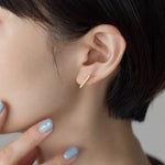 ciite' シーテ ピアス（両耳用） 【金属アレルギー対応】レクタングルバー ピアス ゴールド