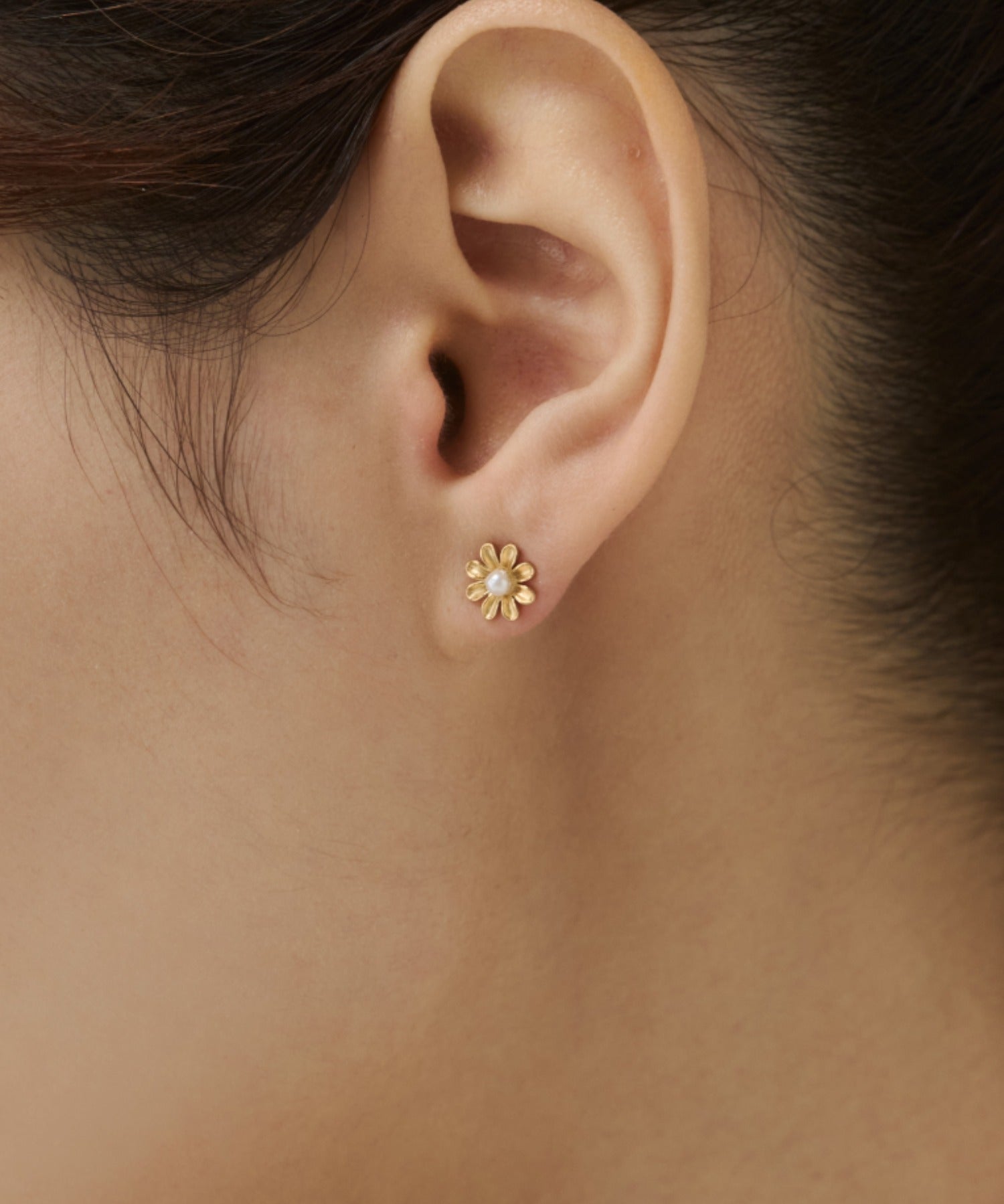 ciite' シーテ ピアス（両耳用） 【 金属アレルギー対応 】 ミニフラワー パールピアス サージカルステンレス（両耳用） ゴールド FREE