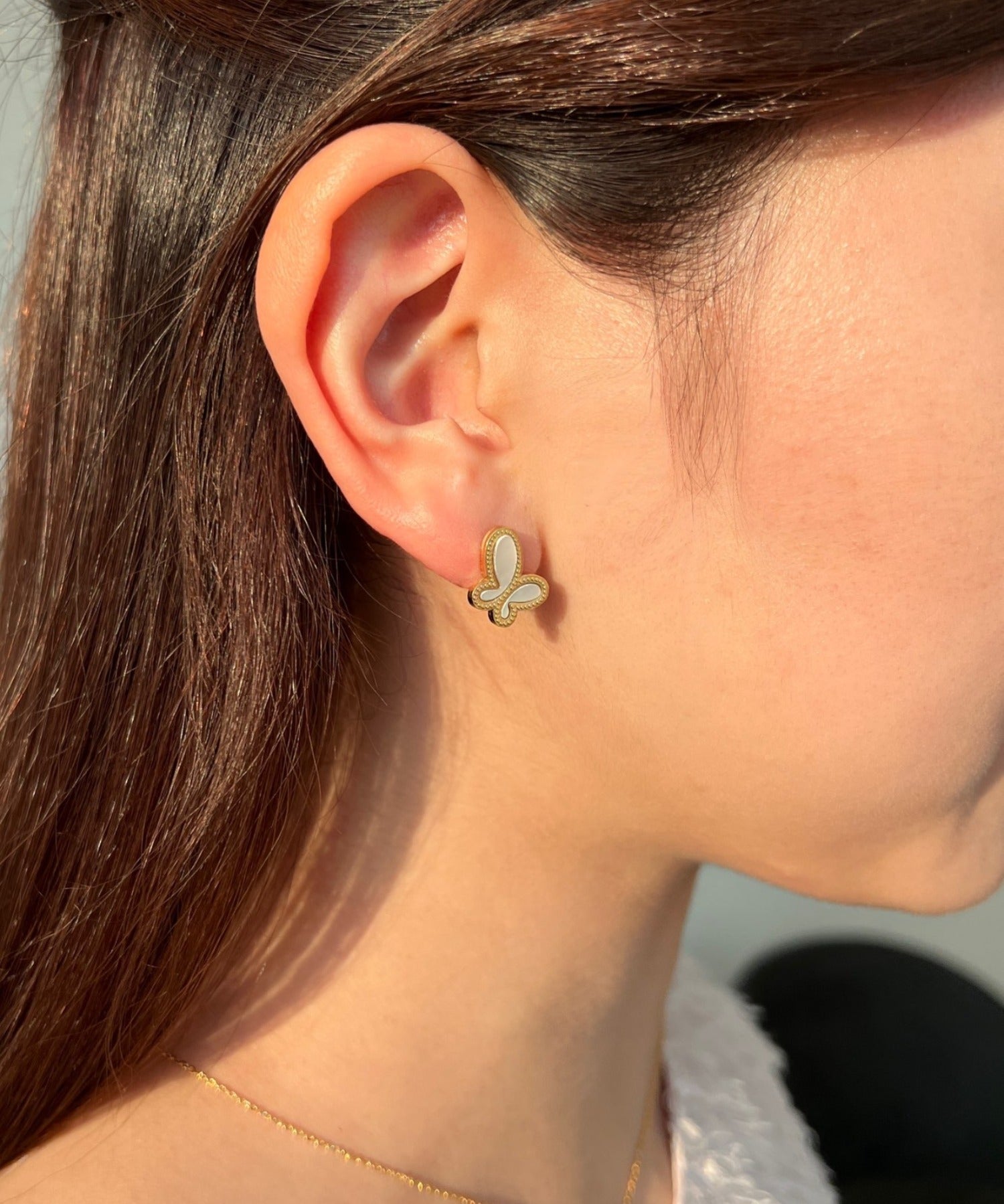 ciite' シーテ ピアス（両耳用） 【 金属アレルギー対応 】 shell butterfly pierce サージカルステンレス 316L (両耳用) ゴールド FREE