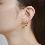 ciite' シーテ ピアス（両耳用） 【 金属アレルギー対応 】 シンプルフープイヤリング 3ペアセット サージカルステンレス (両耳用) ゴールド FREE