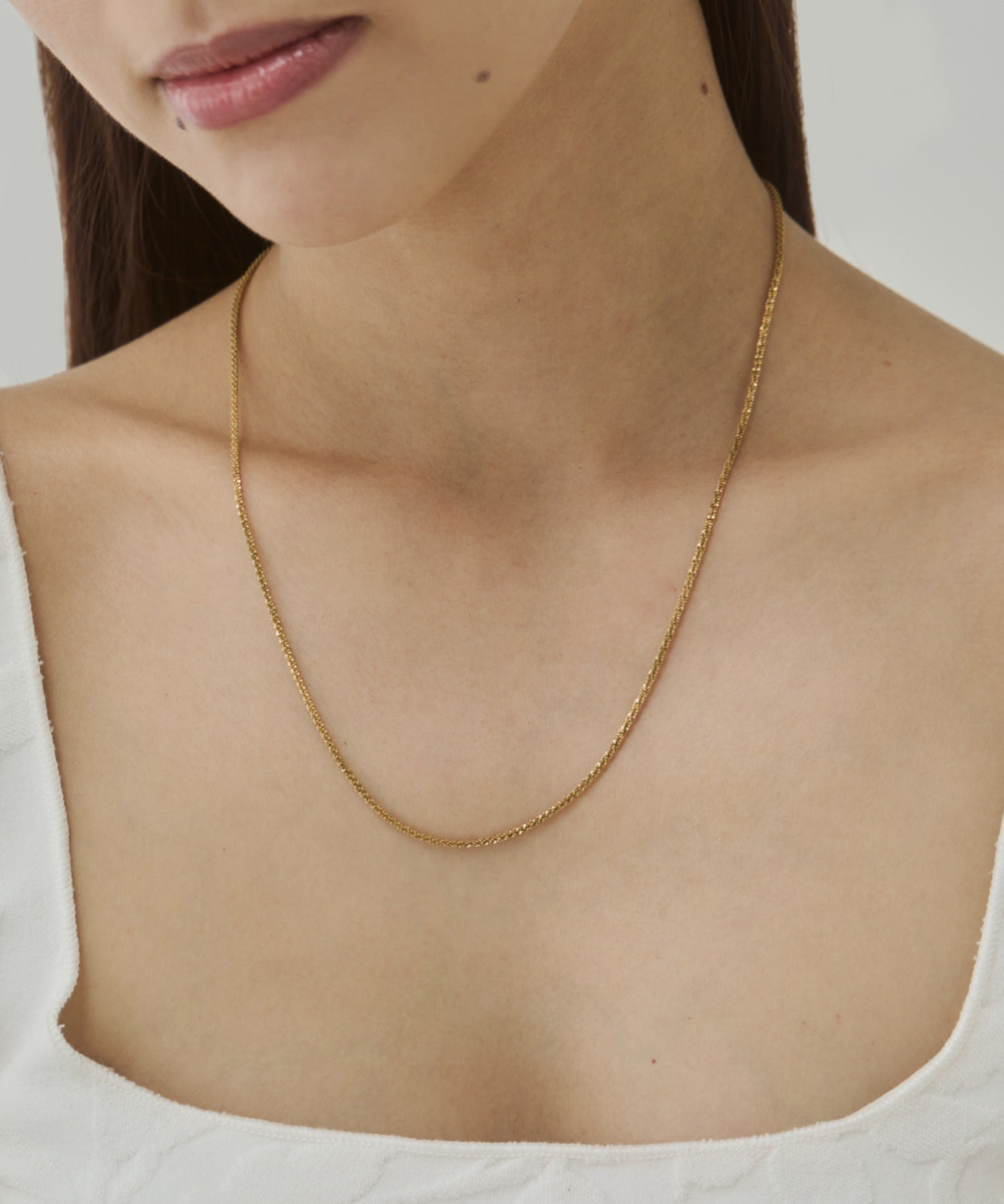 ciite' シーテ ネックレス 【 金属アレルギー対応 】グリッターチェーンネックレス サージカルステンレス ゴールド FREE