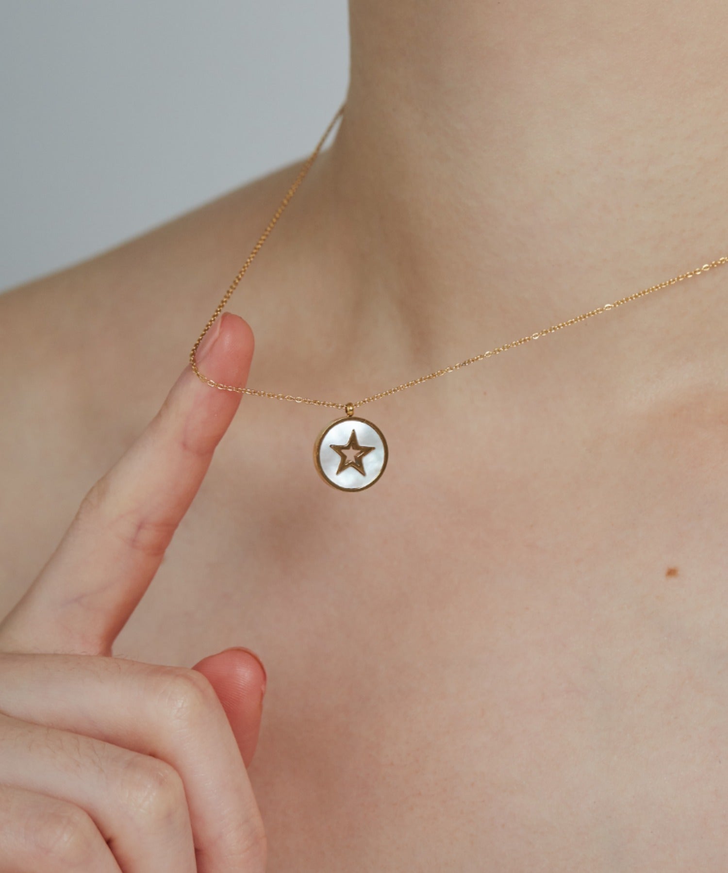 ciite' シーテ ネックレス 【 金属アレルギー対応 】 スターコインネックレス サージカルステンレス ゴールド FREE