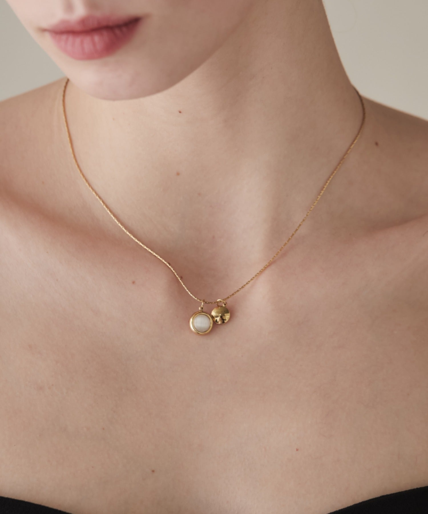 ciite' シーテ ネックレス 【 金属アレルギー対応 】 ビジュードロップ ネックレス サージカルステンレス ゴールド FREE