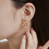 ciite' シーテ ピアス（両耳用） 【 金属アレルギー対応 】 ダブルライン ツイストフープピアス サージカルステンレス (両耳用) ゴールド FREE