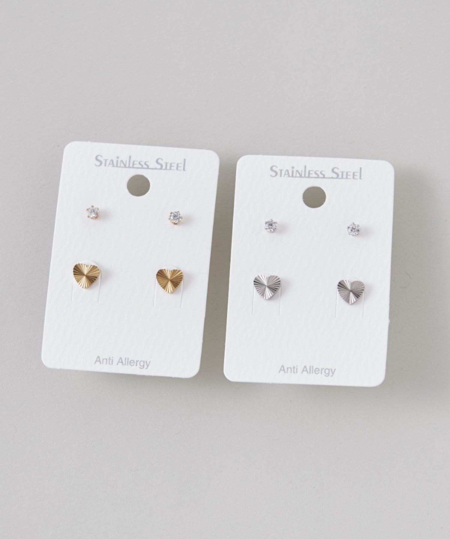 ciite' シーテ ピアス（両耳用） 【 金属アレルギー対応 】 2set pierce / ピアス3セット サージカルステンレス 316L (両耳用) ゴールド FREE