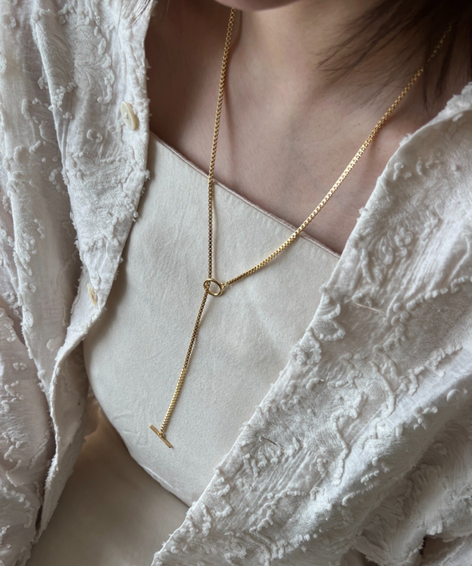 ciite' シーテ ネックレス ボックスチェーンマンテルネックレス ゴールド FREE