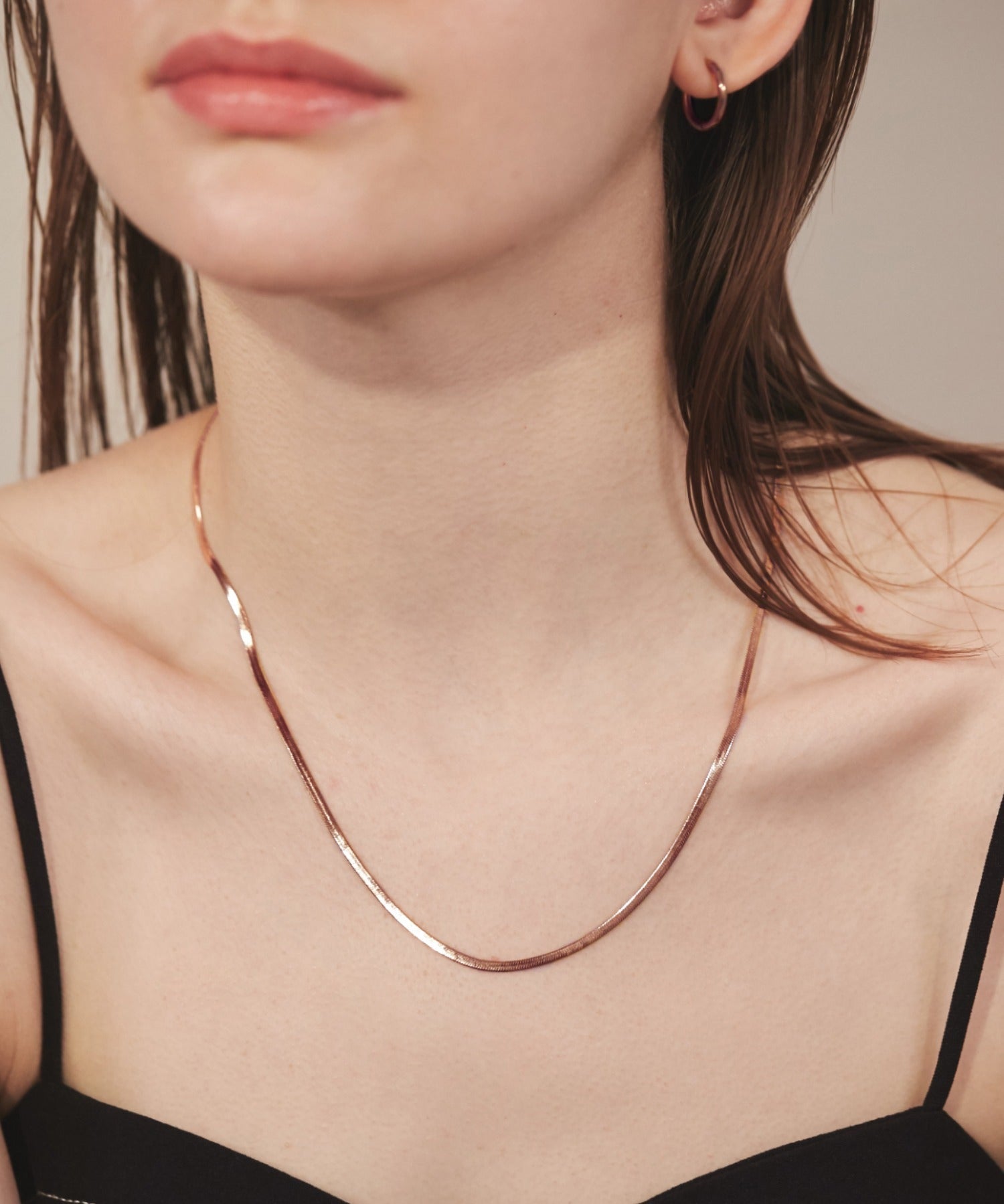 ciite' シーテ ネックレス 【 金属アレルギー対応 】 2.5mm スネークチェーンネックレス サージカルステンレス ピンクゴールド