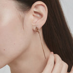 ciite' シーテ ピアス（両耳用） 【 金属アレルギー対応 】 ノットチェーンピアス サージカルステンレス (両耳用) ピンクゴールド FREE