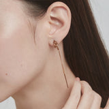 ciite' シーテ ピアス（両耳用） 【 金属アレルギー対応 】 ノットチェーンピアス サージカルステンレス (両耳用) ピンクゴールド FREE