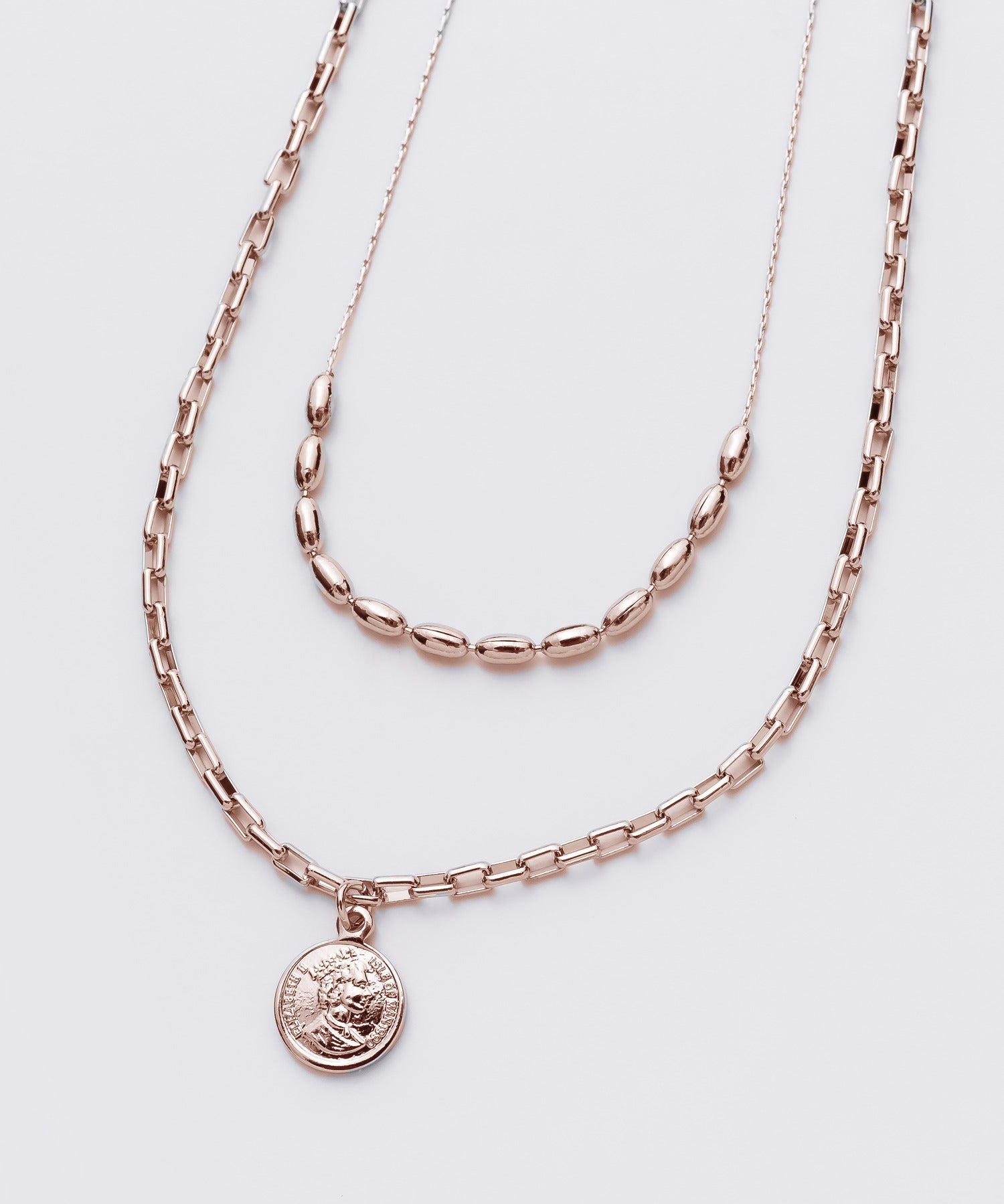 ciite' シーテ ネックレス 2連コインネックレス ピンクゴールド FREE