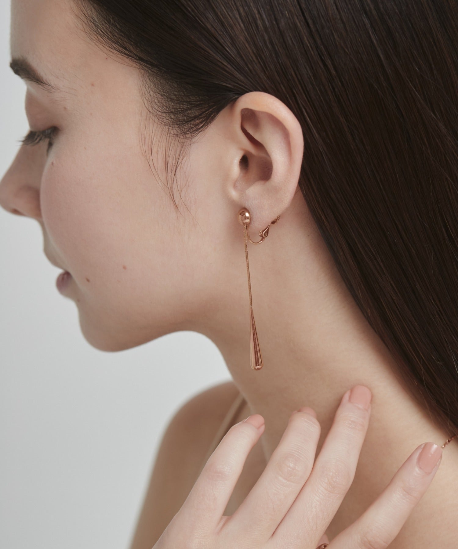 ciite' シーテ イヤリング 【 金属アレルギー対応 】 ドロップモチーフイヤリング サージカルステンレス (両耳用) ピンクゴールド FREE