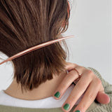 ciite' シーテ バレッタ/ヘアクリップ ワイドムーンバレッタ ピンクゴールド FREE