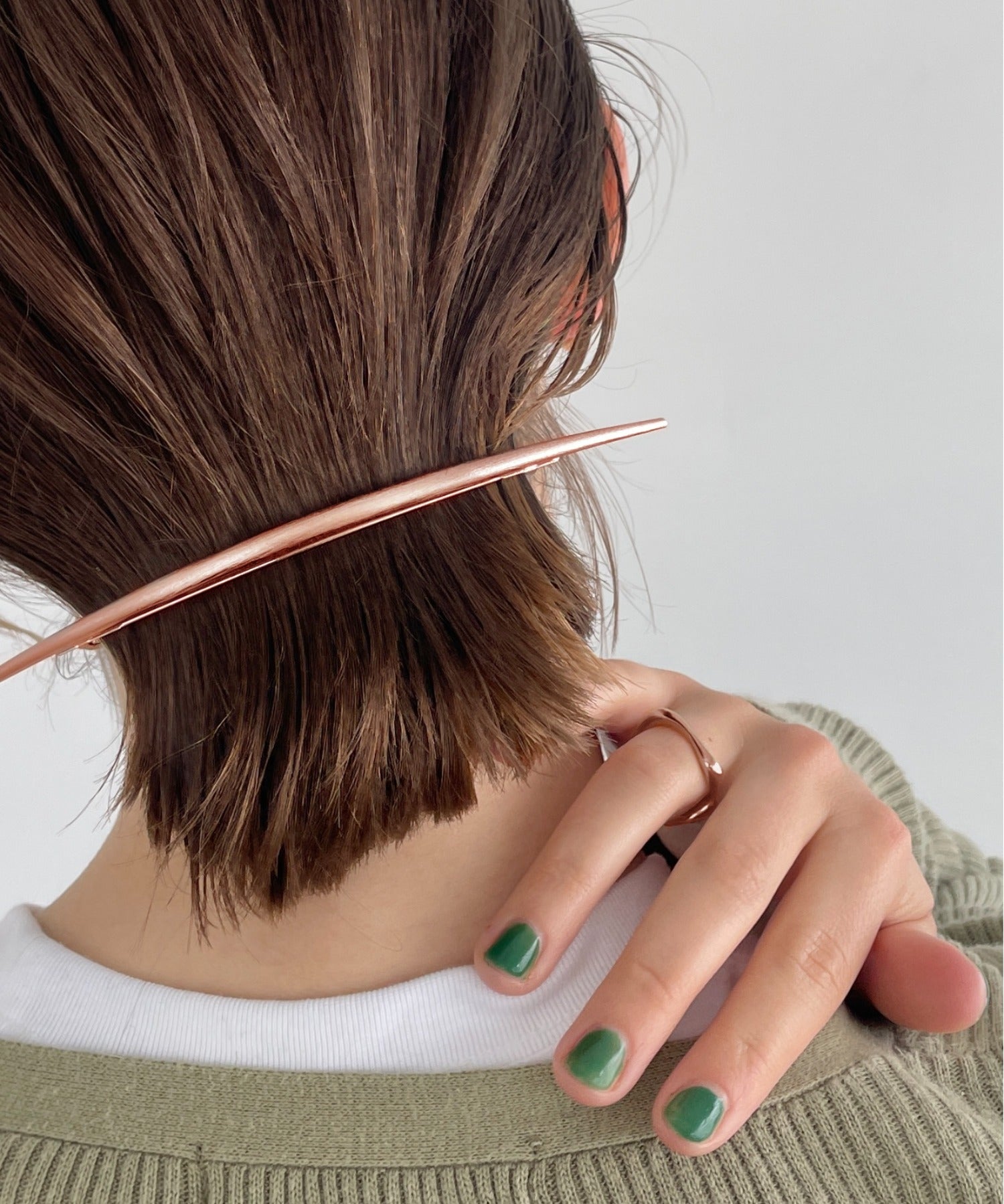 ciite' シーテ バレッタ/ヘアクリップ ワイドムーンバレッタ ピンクゴールド FREE