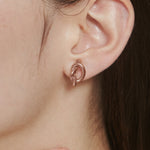 ciite' シーテ イヤリング 【 金属アレルギー対応 】 ノット イヤリング サージカルステンレス (両耳用) ピンクゴールド FREE