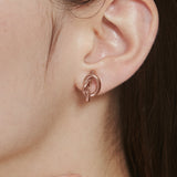 ciite' シーテ イヤリング 【 金属アレルギー対応 】 ノット イヤリング サージカルステンレス (両耳用) ピンクゴールド FREE