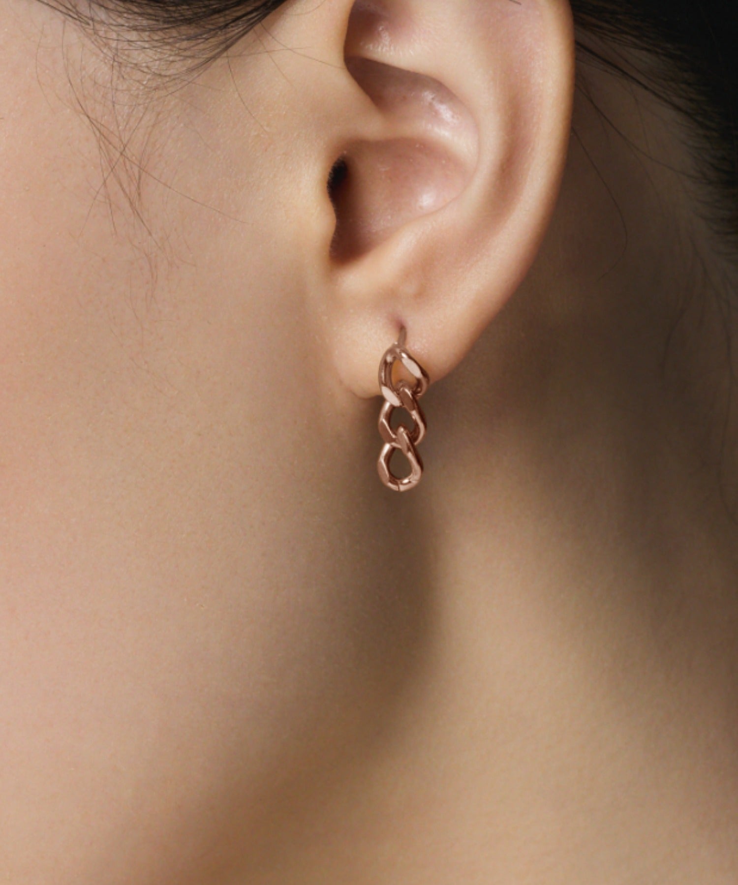 ciite' シーテ ピアス（両耳用） 【 金属アレルギー対応 】 チェーンモチーフピアス サージカルステンレス (両耳用) ピンクゴールド FREE