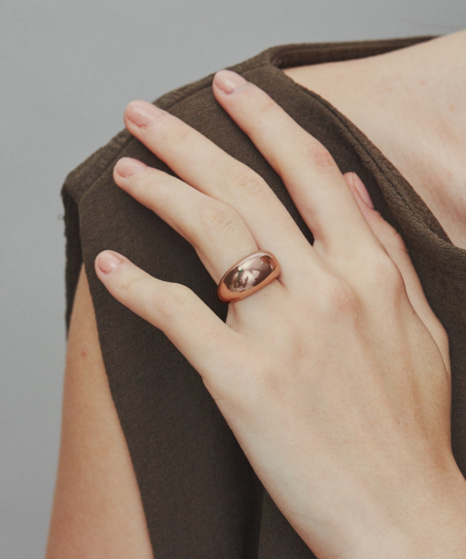 ciite' シーテ リング 【 金属アレルギー対応 】 ぷっくりリング サージカルステンレス ピンクゴールド