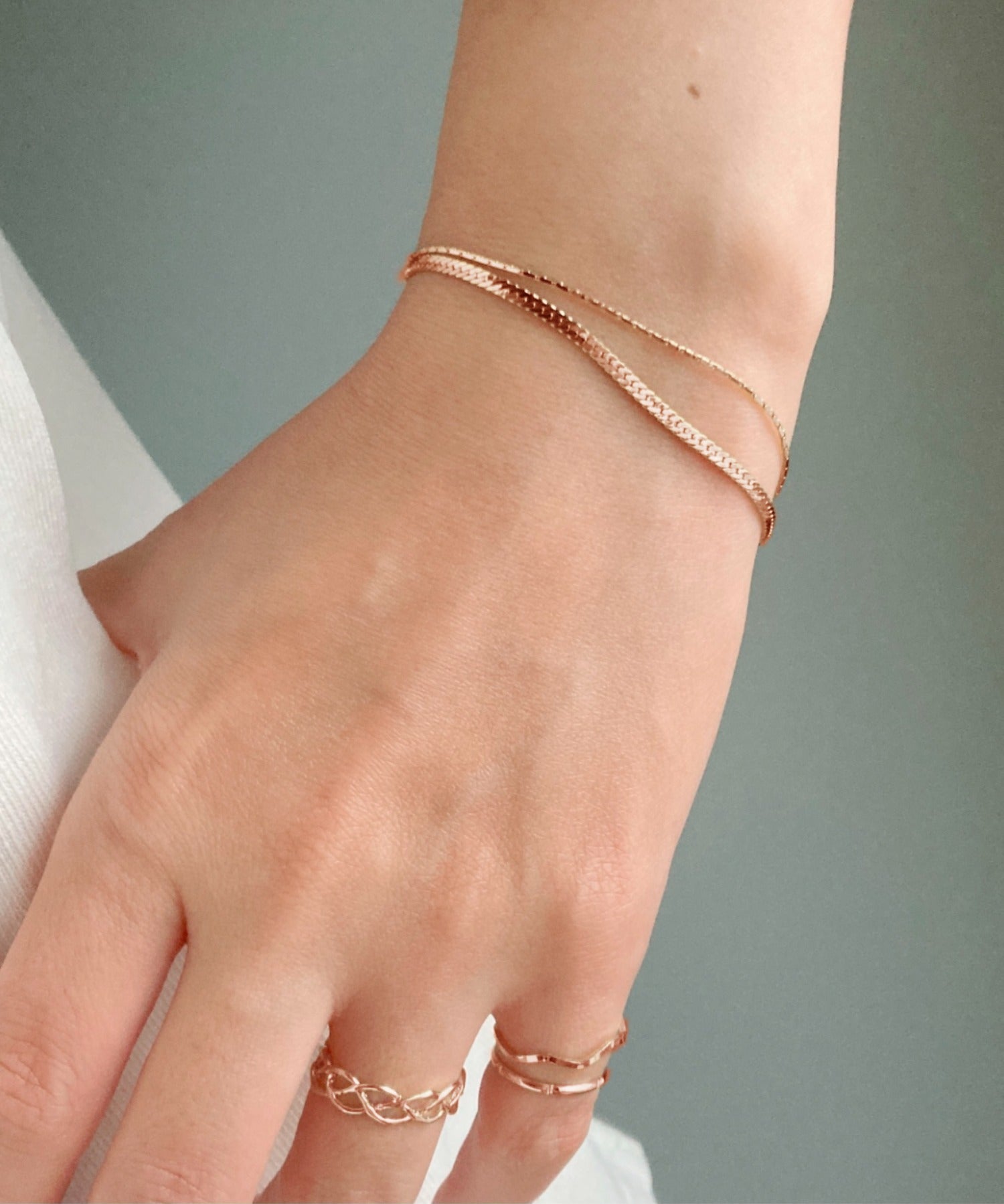 ciite' シーテ ブレスレット layered narrow bracelet / レイヤード ナロー ブレスレット ピンクゴールド FREE