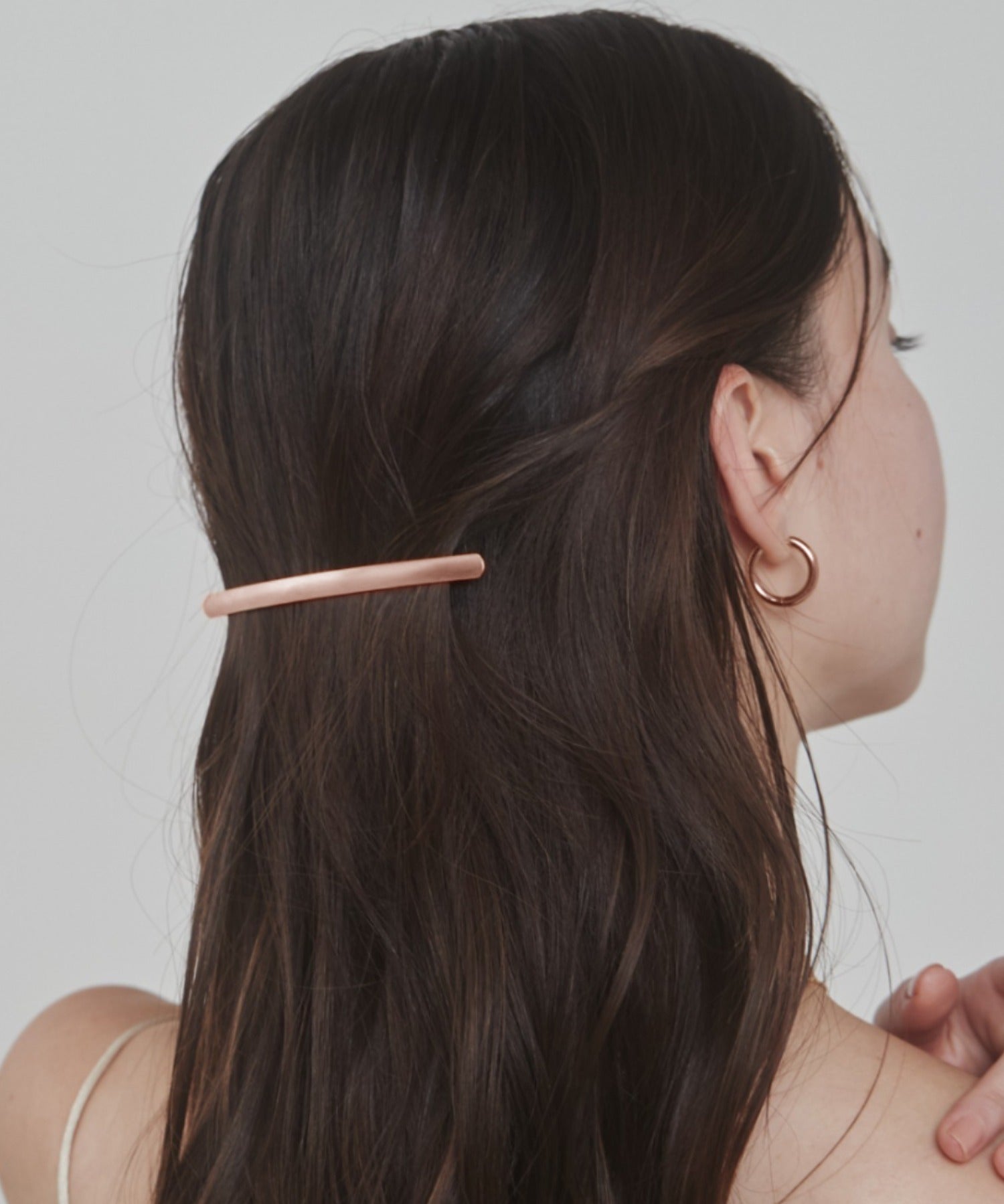 ciite' シーテ バレッタ/ヘアクリップ ロングシンプリー バレッタ ピンクゴールド FREE