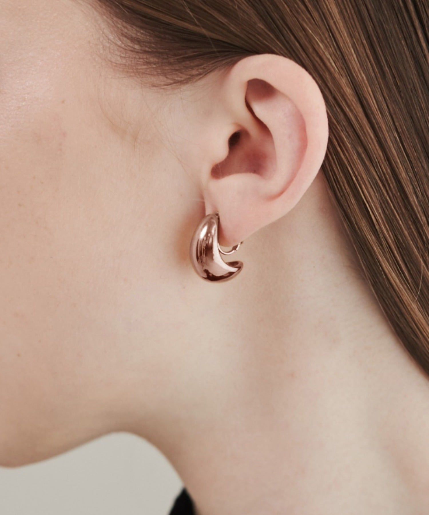 ciite' シーテ イヤリング 【 金属アレルギー対応 】 ぷっくりイヤリング サージカルステンレス (両耳用) ピンクゴールド FREE