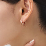 ciite' シーテ ピアス（両耳用） 【 金属アレルギー対応 】 ドロップフープピアス サージカルステンレス (両耳用) ピンクゴールド FREE