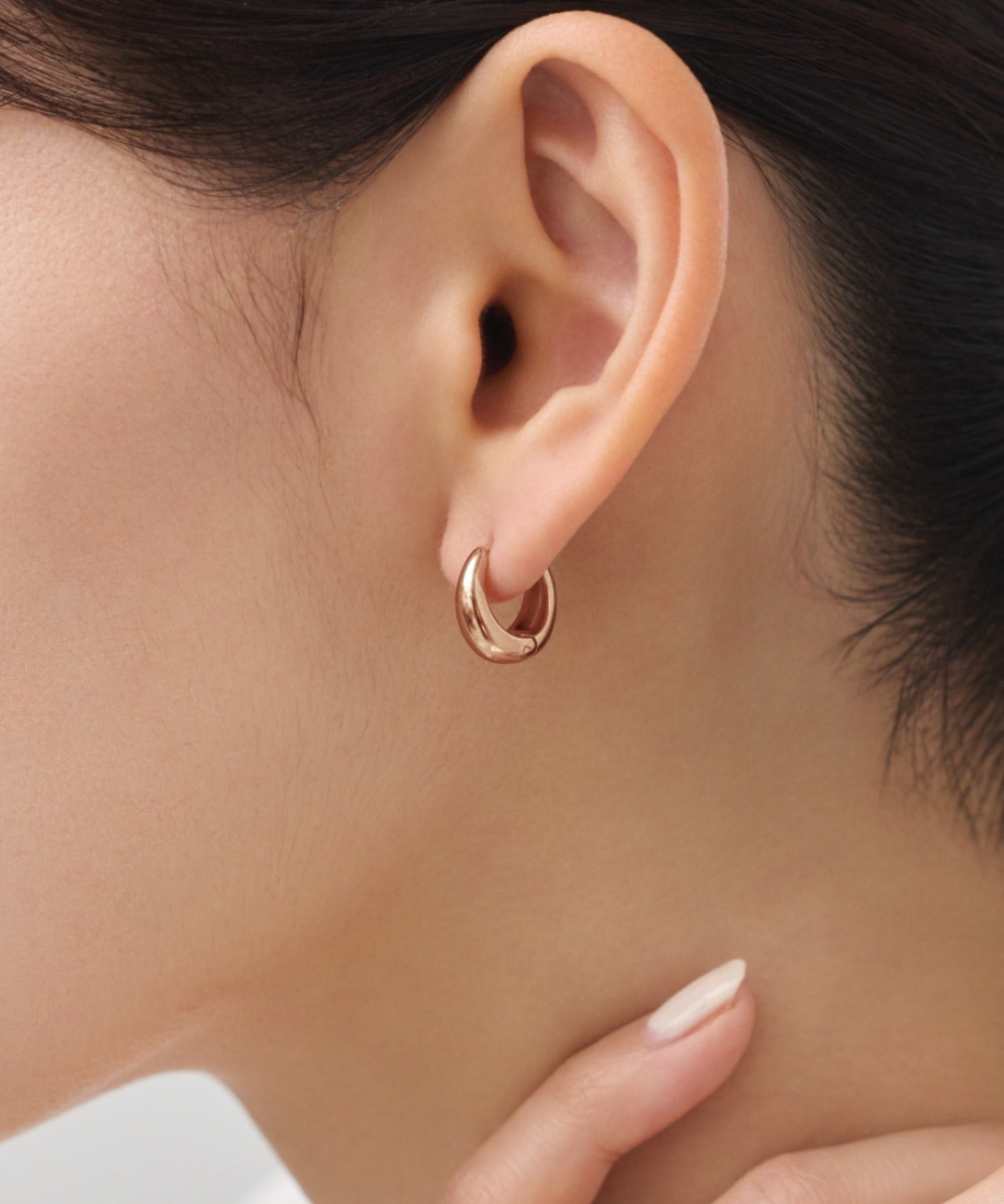 ciite' シーテ ピアス（両耳用） 【 金属アレルギー対応 】 ドロップフープピアス サージカルステンレス (両耳用) ピンクゴールド FREE